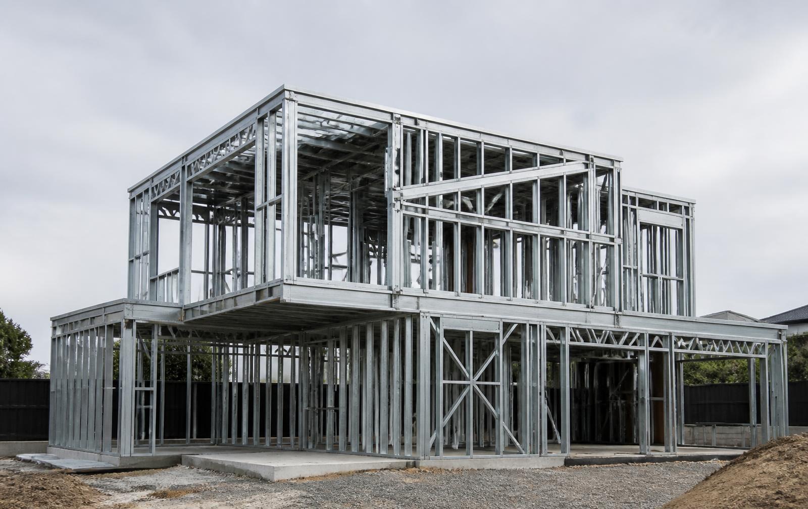 Estructura Metalcom de una casa personalizada en construcción